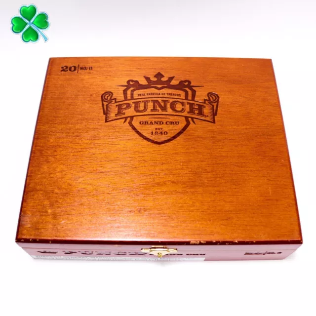 Punch | Grand Cru No. 11 Wood Cigar Box Empty - 8.75" x 7.25" x 2.25"