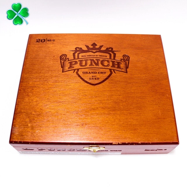 Punch | Grand Cru No. 11 Wood Cigar Box Empty - 8.75" x 7.25" x 2.25"