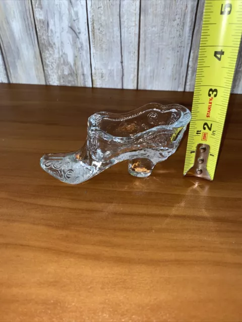 Mosser Art Glass In Crystal # 109  Bow Slipper / No Chips 3