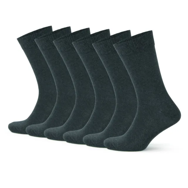 Schwarze Baumwollsocken für Herren 6 Paar Multipack schlichte schwarze Socken Luxus bequem