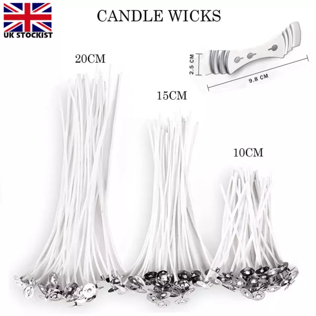 Candle Wicks Pre Waxed With Long Tabbed Cotton Sustainer For Candle Making Craft