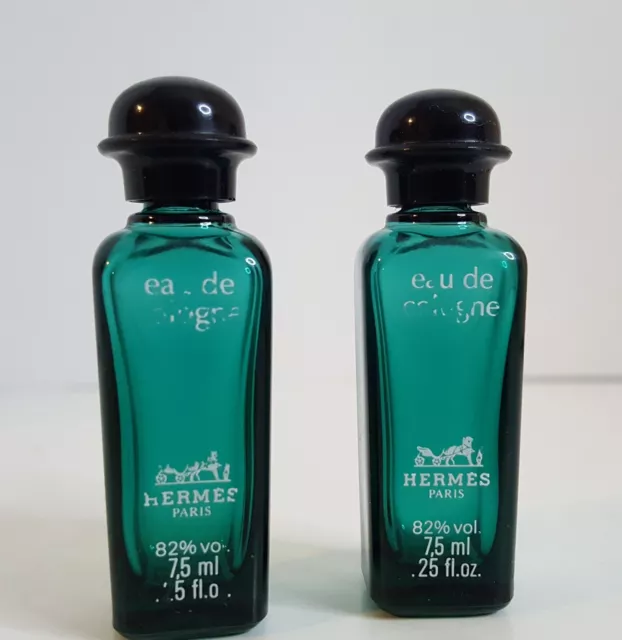 VINTAGE EMPTY TEAL Perfume Bottle HERMES PARIS eau de cologne 7.5ml .25 ...