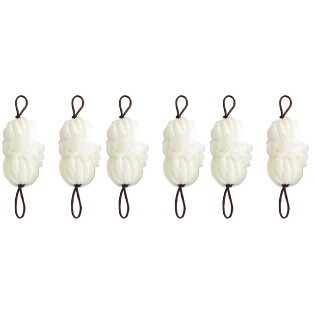 6 piezas Loofah baño cepillo de lavado corporal malla toalla de baño