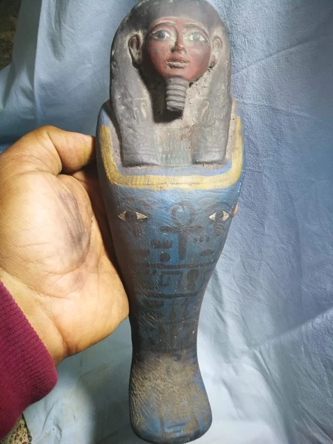 RARE ANCIEN ÉGYPTIEN Antique Royal Pharaonique Bois Ushabti Tombeau... EUR 172,21 - FR