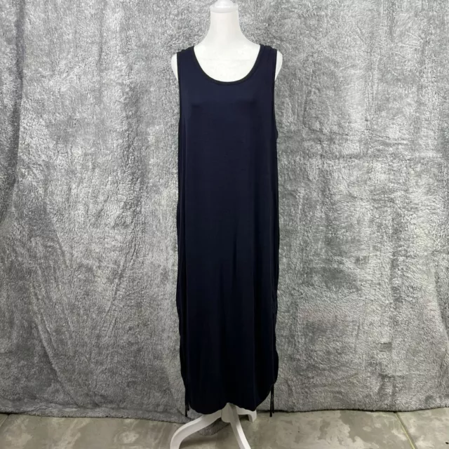 Womens Lane Bryant Tank Top Maxi Dress with Rouching and Pockets Size 14/16