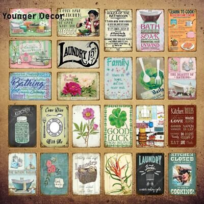 Kitchen Garden Metal Tin Signs Poster Vintage Wall Plaque Outdoor Decoration
