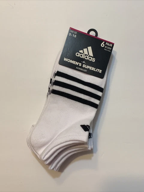 Adidas Women's Superlite Aeroready 6 Pair No Show Socks Sz M 5-10