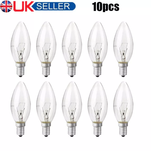 10x 40w Candle Bulb SES E14 Clear Dimmable Small Edison Screw in Candle Bulbs