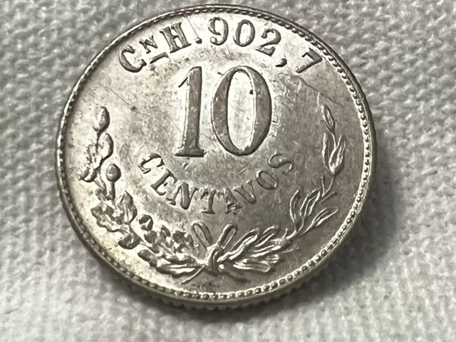 1904 Mexico 10 Centavos World Silver Coin Second Republic High Grade Au?