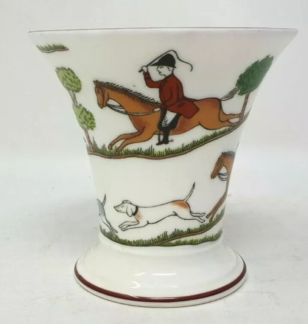 Coalport Jagdszene 3,5 Zoll Trompetenvase ausgestellt Wedgwood Krone Staffordshire