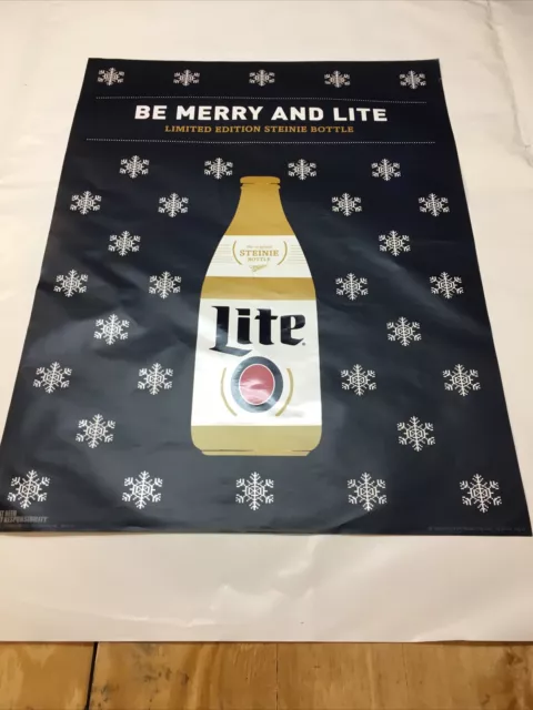 Miller Lite Promotional Xmas Poster 24”x18”