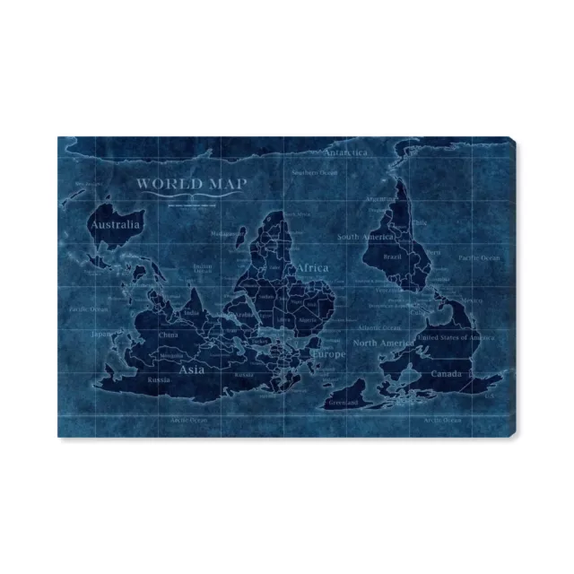 Wynwood Studio Flags Wall Art Canvas Prints 'Upside-Down Map of The World' Ho...