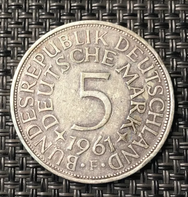 Deutschland BRD Silberadler 5 DM 1961 F Silber Originalbilder