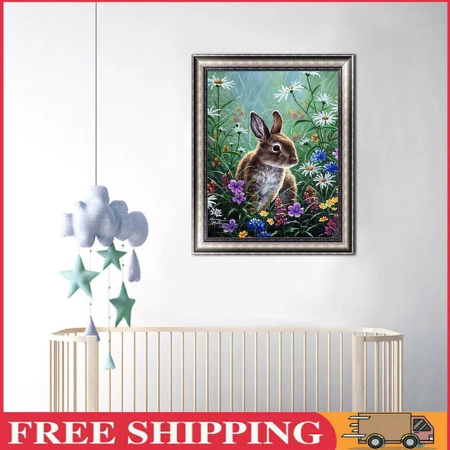 5D DIY Mosaic Craft Kits Rabbit Crystal Mosaic Kits Colorful for Home Wall Decor
