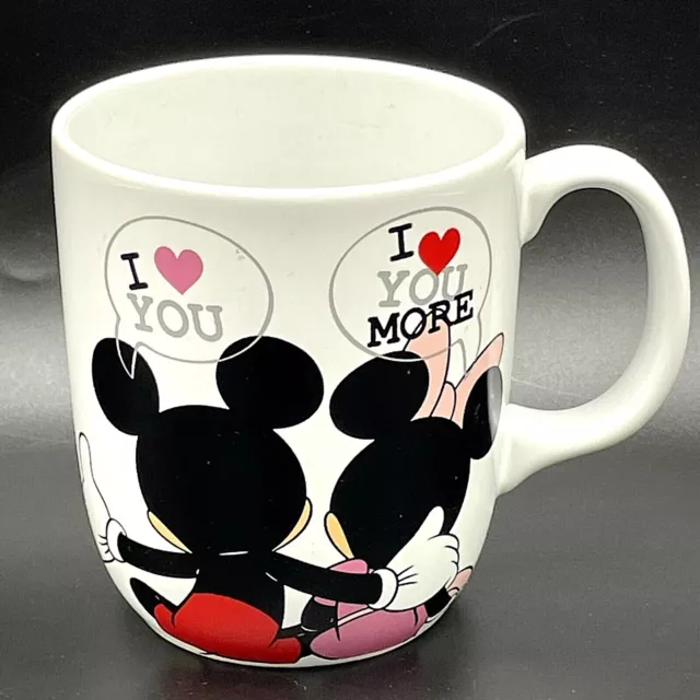 DISNEY STORE Mickey Minnie Mouse Coffee Cup Mug Love You More Thailand Hearts