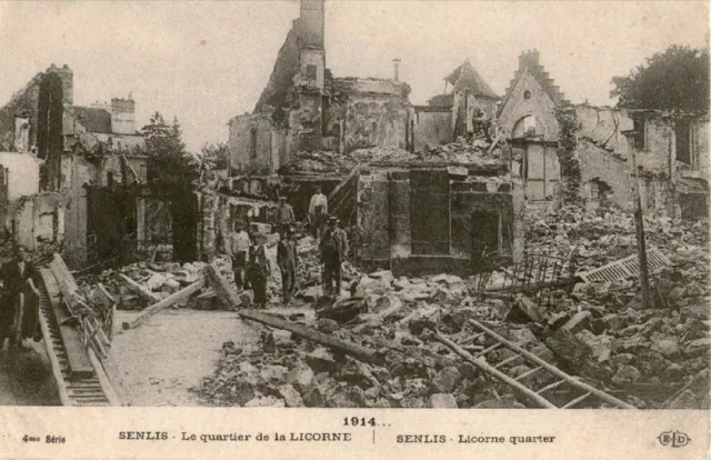 Y22 / Dept 60 Cpa 1914 Senlis Le Quartier De La Unicorne Anime / Be