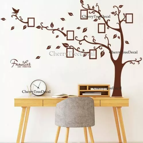 Large Brown Family Tree Wall Sticker Photo Frame Tree Home Art Wall Decor