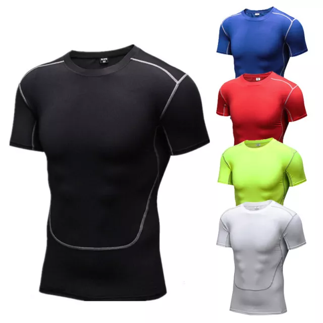 Summer Running T-Shirt Men's Short Sleeve Round Neck Sports Top Gym Fitness