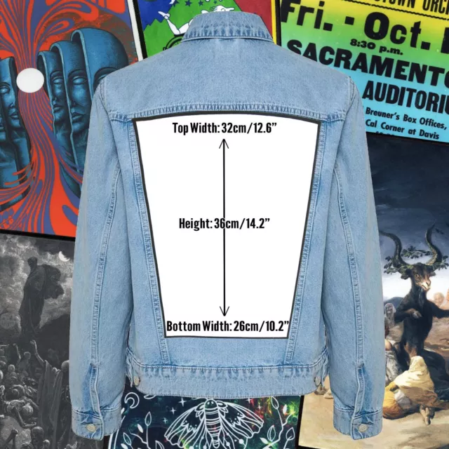 Maßgeschneiderter bedruckter Backpatch für Jacken großer Aufbügelnder Aufnäher auf Bestellung Metall 3