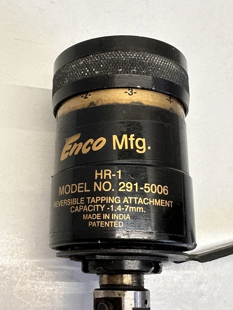 ENCO 291-5006 Reversible Tapping Head Attachment Cap. 1.4-7mm Parts Only