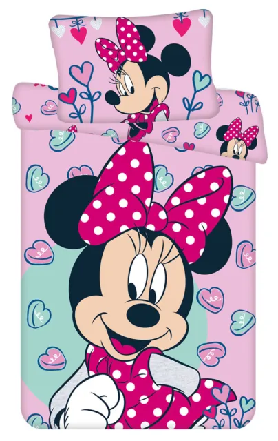 Disney Set biancheria da letto Minnie Mouse rosa 100x135 cm 100% cotone cerniera