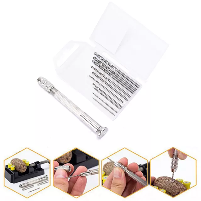 Metal Hand Drill Resin Mold Tools DIY Jewelry Tool With 0.8mm-3.0mm Drill Scr QO