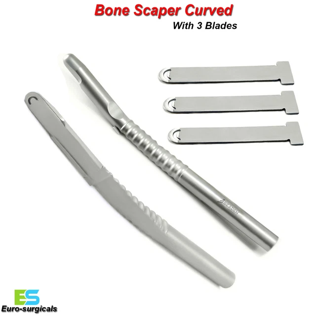 DENTAL IMPLANT CURVED Bone Scraper Harvester Bone Grafting Instruments ...