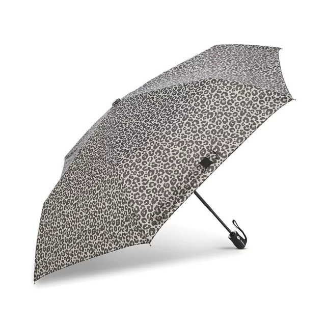 Samsonite - Compact Auto Open/Close Umbrella - Gray/Black Cheetah