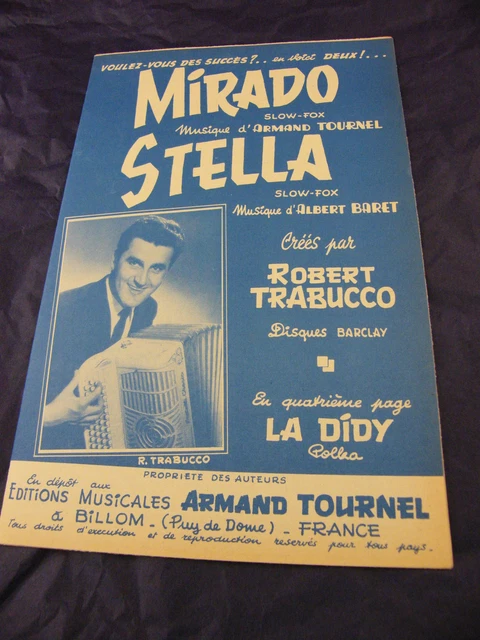 & PARTITION MIRADO Of Armand Tournel Stella DAlbert Baret La Didy 1959