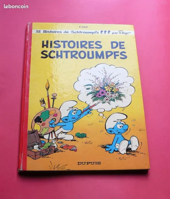 Les Schtroumpfs : Histoires de Schtroumpfs - Dos rond rouge - PEYO - 1973