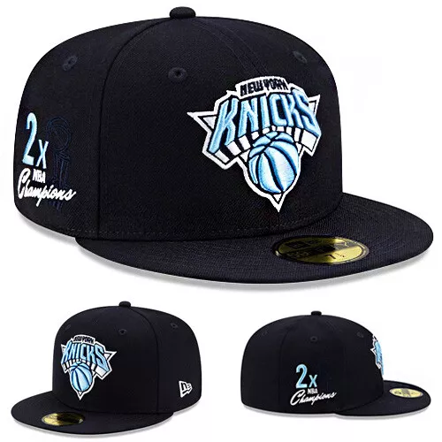 NEW ERA NEW York Knicks Navy Fitted Hat NBA 2X Champions Side Patch Size 7  1/2 $48.95 - PicClick
