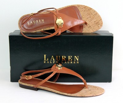 LAUREN RALPH LAUREN Anita Women's Sandals Casual Dress Fashion Polo Tan 5,5