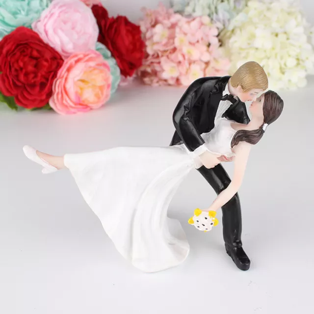 Resin Wedding Cake Topper Figure Bride & Groom Couple Bridal Romantic Decor