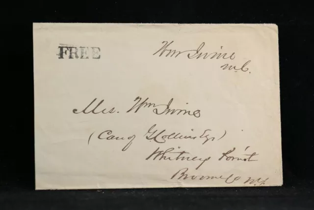 Congressional Free Frank: Irvine, William 1860 (circa) Cover 1 Term New York Rep