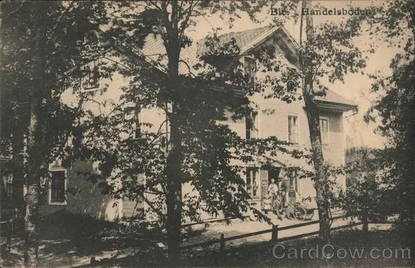 Sweden 1911 Bie handelsboden Postcard 10o stamp Vintage Post Card