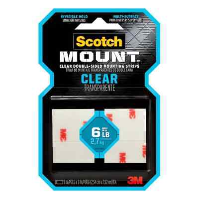 Soporte de montaje transparente de doble cara Scotch-Mount 6 libras tiras paquete de 8