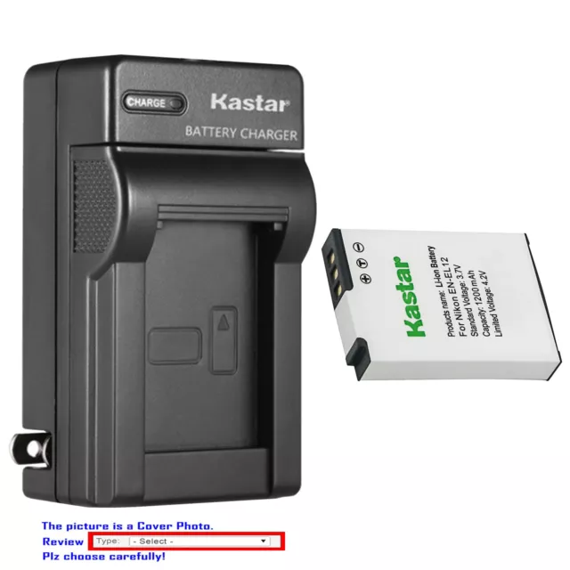 Kastar Battery Wall Charger for Nikon EN-EL12 MH-65 & Nikon Coolpix AW100 Camera