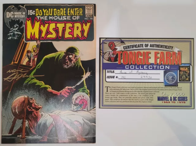 SIGNED Neal Adams! House of Mystery #192! Tongie Farm Pedigree VF8.0 (1971, DC)!