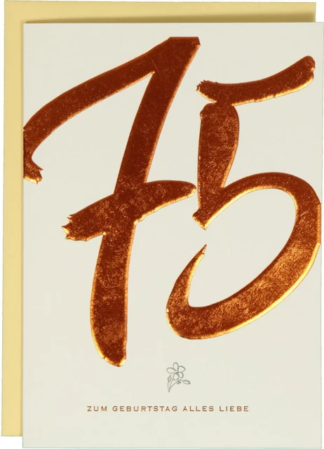 BIGLIETTO DI AUGURI compleanno: KalliGraphik per 75° compleanno tutto