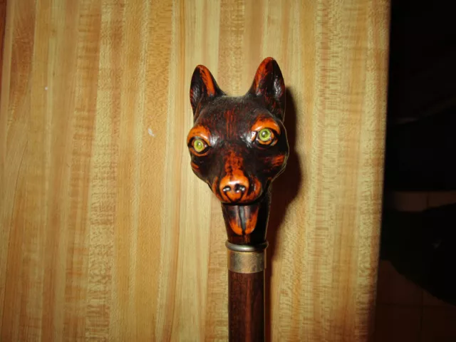 Harvy Concord  Dog Handle Wood Shaft Walking Cane-Made In Italy