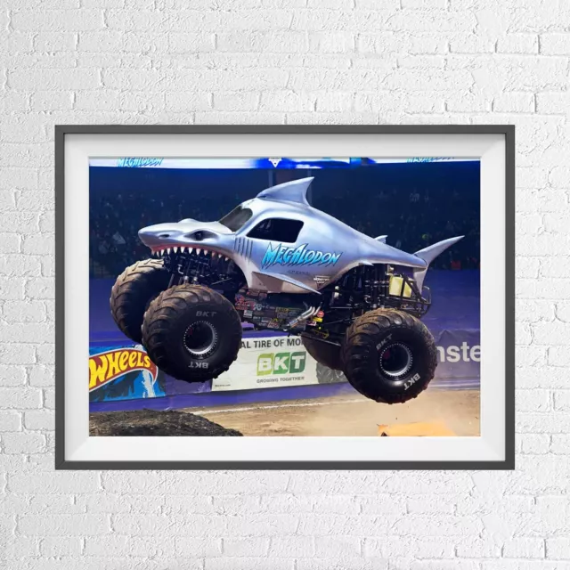 Monster Jam Truck Megalodon Storm Poster Picture Print Size A5 To A0 **NEW**