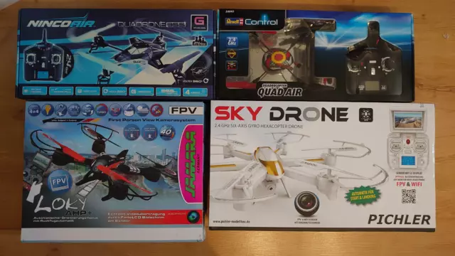 Konvolut RC-Modelle, Quadrocopter / Drohnen, 4 Stück, Neu & OVP
