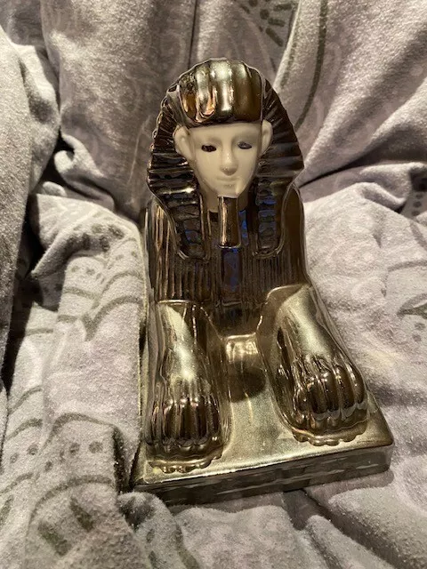Ägypten Keramik Dekoration Sphinx Deko - Figur 23 cm x 15 x 10,5 cm silber