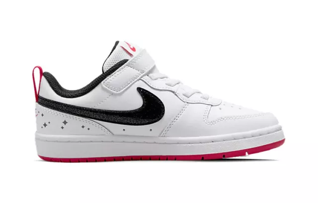 SCARPE BAMBINA BIMBA Nike Court Borough bianco strappo MODELLO AIR