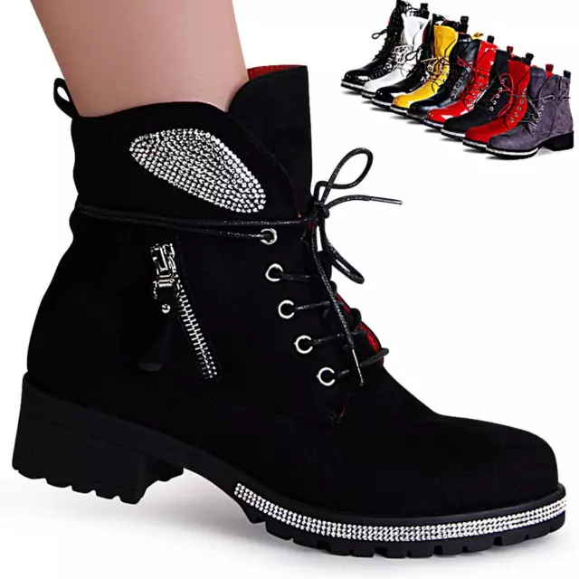 Chaussures Femme Plateforme Bottines Paillettes Travailleur Bottes Biker Bottes