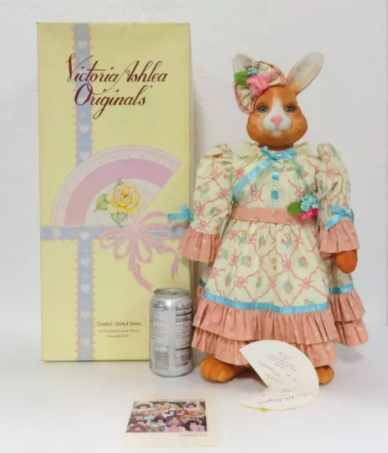 Rare Goebel Victoria Ashlea Originals Porcelain Bunny Rabbit Doll w/ Box & Stand
