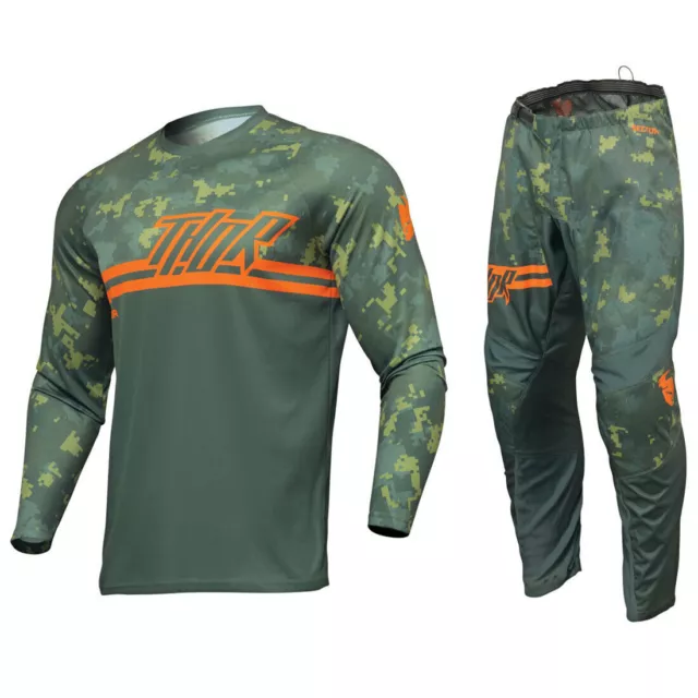 2024 Youth Thor Sector Motocross Mx Kit Pants Jersey - Digi Green Camo