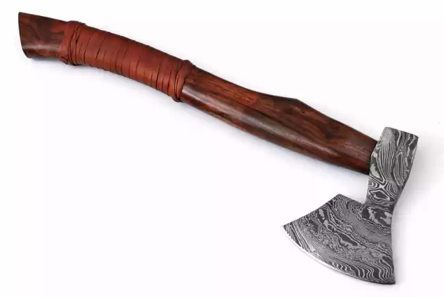 Custom Hand-Forged Damascus Steel  Axe Viking Head, Ideal Tool for Outdoor