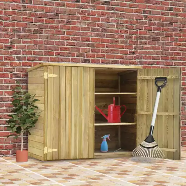 Caseta herramientas jardín madera pino impregnada 135x60x123 cm vidaXL