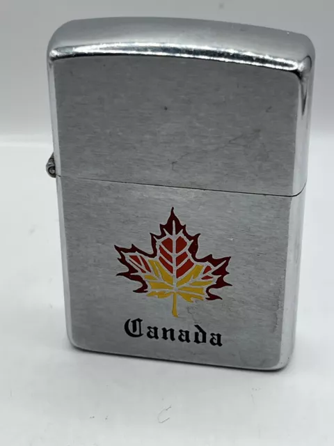 Canadian Flag 1991 Niagara Falls Canada Zippo Lighter Used Nice Paint